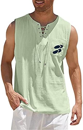 RVIDBE TOPS TOPS HOMEM MENS Mens Summer tops com mangas de moda de moda de algodão Tanque de tanque de tanque de tanque de