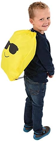 16 x13 emoticon drawstring backpack 12-pack