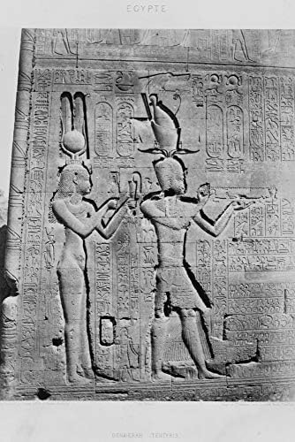 Fotografias infinitas 1858 Foto: Dendeah | Tentyris | Templo D'Athor | CLEOPATRA | Césarion | Templo de Hathor | Reprodução de foto vintage