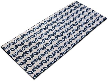 Toalha de tapete de ioga abstrata de Ambesonne, motivos geométricos listras onduladas verticais de triângulos em design em zigue-zague,