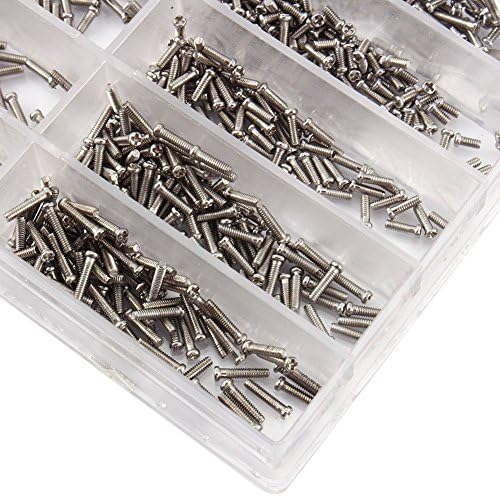 Yosoo 1000pcs aço inoxidável variou o kit de parafusos minúsculos de 1,6-6,0 mm para óculos de relógio de óculos