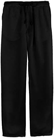 Calça de linho de algodão de verão masculino calça elástica casual calça de cordão de amarração calças de praia de yoga praia