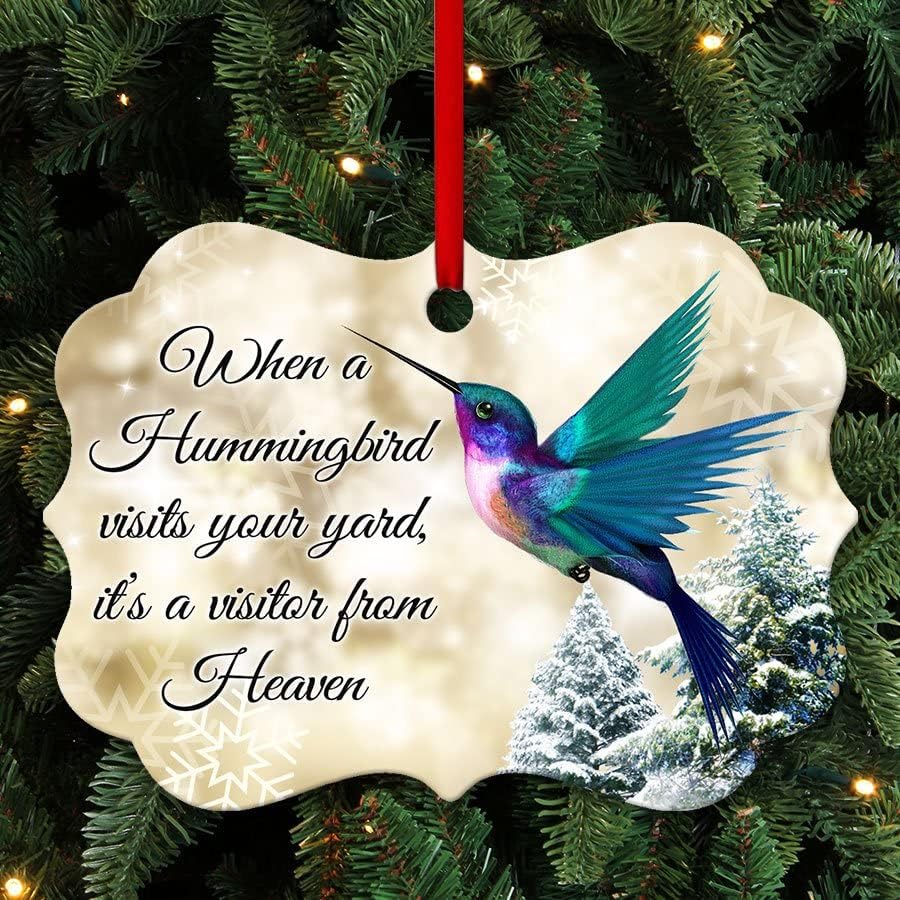 O beija -flor visita o seu ornamento de alumínio do quintal, decorações suspensas de Natal do beija -flor, ornamento de alumínio