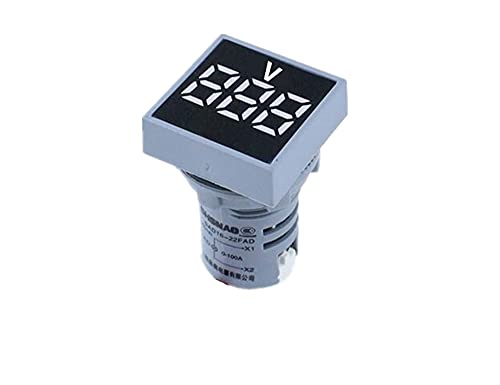 Fehauk 22mm Mini Voltímetro Digital quadrado AC 20-500V Volt Volt Tower Tester Power Power LED Indicador Lâmpada Display