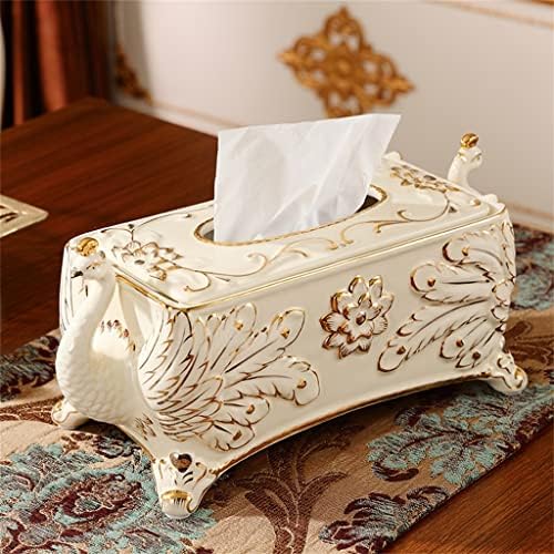 MJWDP Sala de estar de estilo europeia Caixa de lenços de lenços de água da caixa de gaveta de gaveta de cerâmica