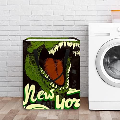 Angey Danger Dinosaur Print Print Collapsible Laundry Horse, 60l de lavanderia à prova d'água Bestas de lavagem de roupas de roupas