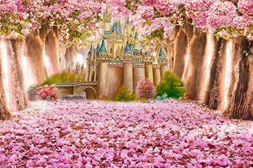 SSCSTS Blossoming Castle Castle Cenário, 9x6 pés, Princess Castelo Fairyland Phowetography Backgrounds, menina do chá de bebê decoração de festas Banner Lyst700