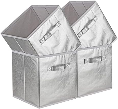 Cubos de armazenamento de Osyrgubioe 11 polegadas caixas de armazenamento de armazenamento dobrável de 11 polegadas de tecido com alças