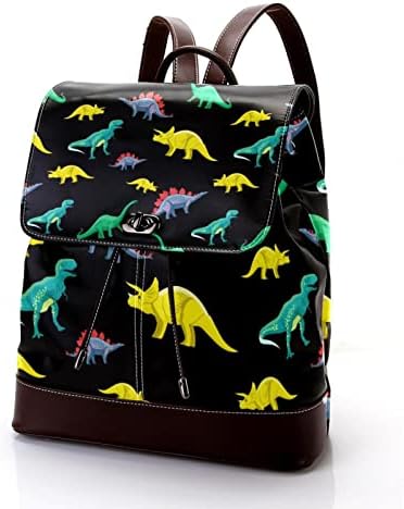Mochila VBFOFBV para mulheres Laptop Daypack Backpack Bolsa casual, dinossauros coloridos de desenho animado