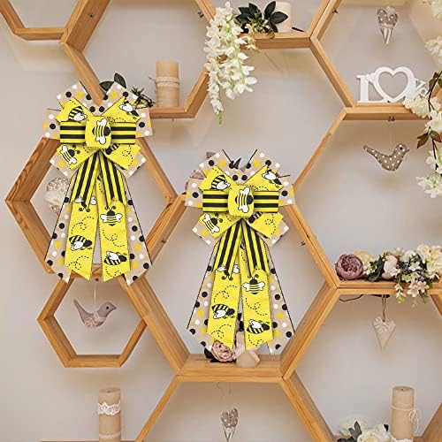 Seguindo arcos de abelha grande para grinalda, arco de abelha preta amarela para a porta da frente, pontas de primavera amarelas ladeiras pretas arcos para decoração de festa na parede externa parede externa primavera suprimentos de decoração