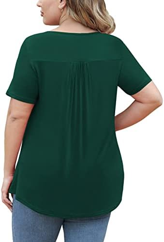 Camise de blusa de verão no outono para mulheres roupas de manga curta Treme vil de pescoço algodão de algodão superdimensionado Blusa