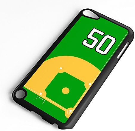 A caixa do iPod Touch se encaixa em 6ª geração ou 5ª geração de beisebol #8200 Escolha qualquer camisa de jogador número 50 em plástico preto personalizável por designs TYD