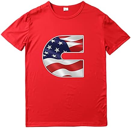 Camisa masculina de verão camisetas gráficas masculinas 3d 4 de julho Padrão de bandeira vintage t camisetas de manga