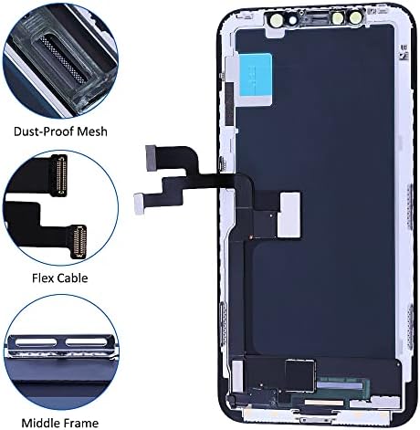 Ayake para substituição da tela do iPhone X, Digitalizador de tela Touch Retina LCD de montagem completa com ferramentas de reparo para A1865, A1901, A1902