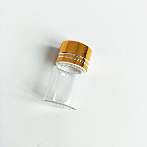 10pcs 16x26mm mini garrafas pequenas pequenas garrafas de vidro 2,0 ml 1/2 dram com tampas de ouro