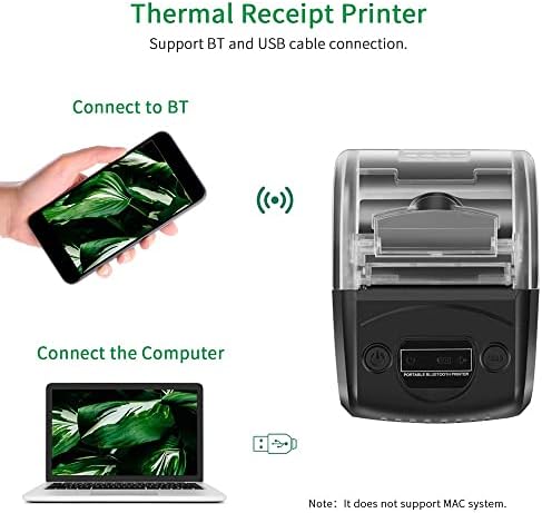 Impressora de recebimento BZLSFHZ Mini portátil 58mm BT Printina de recibo térmica Bill pessoal POS MOLEP POS SUPORTE DE PRIMPER