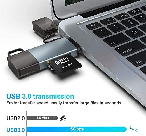 USB A + TIPO C 2 EM 1 SD/TF LEITOR DE CARTÃO DE MEMÓRIA, USB 3.0 Adaptador do leitor de cartões para TF, SD, Micro SD, SDXC,