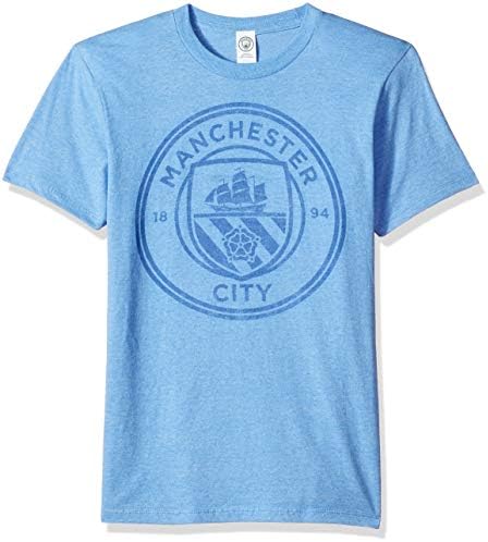 Quinto Sun Official Manchester City FC Plain Logo angustiado camiseta masculina