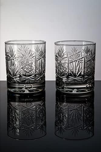 Mão - Corte o conjunto de presentes de vidro de uísque de luxo para homens por design de cristal, inclui óculos de uísque de cristal