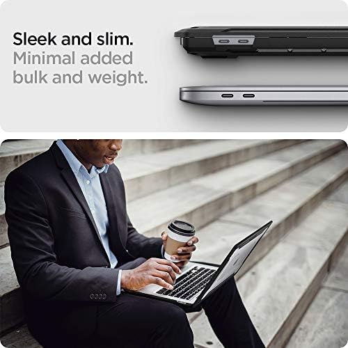 Armadura Spigen Rugged Compatível para MacBook Pro 16 polegadas Caso A2141 - Black Matte Black