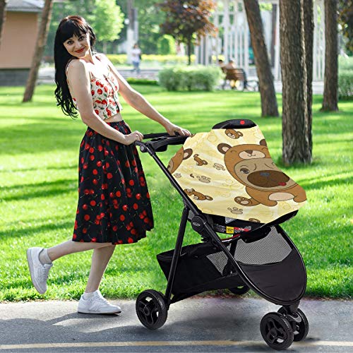 Adorável Pug Baby Car Seat Covers - Registro de bebês deve ter um dossel de banco de carro multiuso, para meninos e meninas