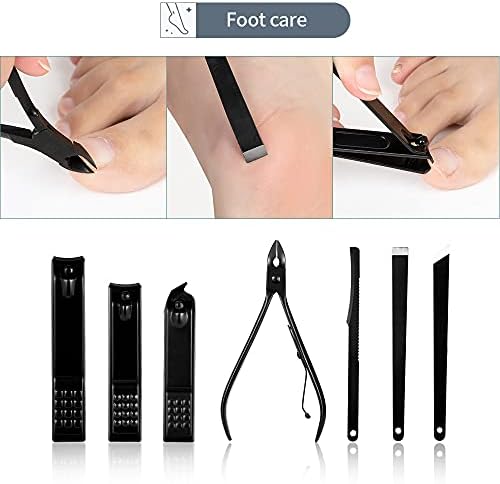 Daseb 7/10/16/18 PCs Manicure Cutters Clipper unhas Conjunto de unhas de aço de aço de aço inoxidável Ferramenta de tesoura