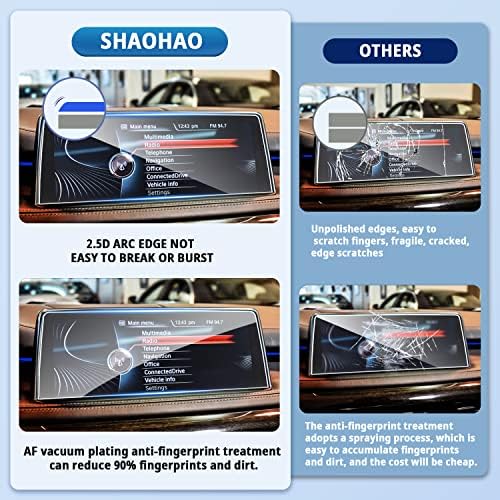 Protetor de tela de navegação de carro shaohao para 2014 2015 2017 2018 bmw x5 / f15 / x6 / f16 10,2 polegadas de vidro temperado central de touchscreen protetor 9h dureza e infotainment estéreo exibir tela touch screen filme ptotivo filme