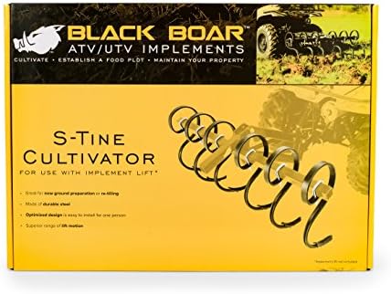 Black Boar ATV/UTV S-Tine Cultivator, para nova preparação de solo ou re-chapéu
