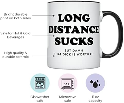 Gifes de relacionamento de longa distância Younique - caneca portátil de café 11 onças, casais presentes de longa distância