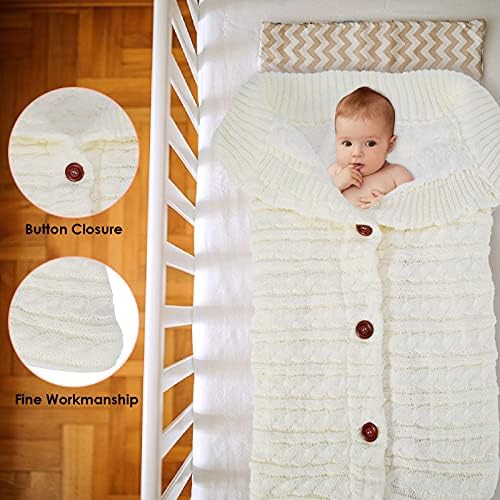 Yunnyp recém -nascido Baby Fleece Swaddle Blanket Inverno envolve o saco de dormir de malha quente manto de soneca PLUS
