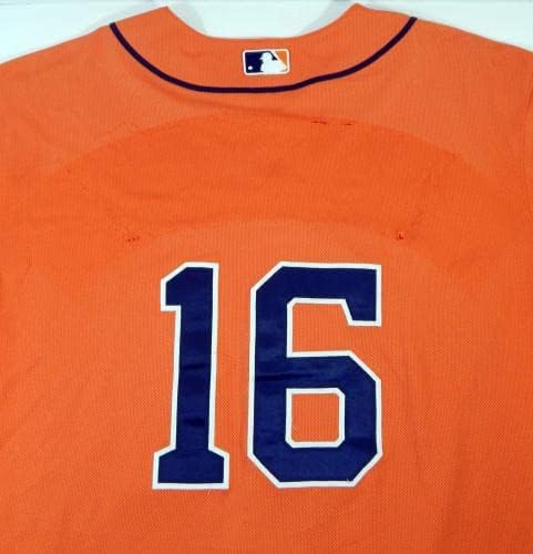 2013-2019 Houston Astros 16 Game usou o Orange Jersey Name Plate Removed 48 610 - Jerseys MLB usada para jogo MLB