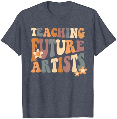 Ensino de futuros artistas, professores retro alunos da camiseta de mulheres