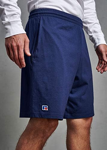 Russell Athletic Men's Premium Ringspun algodão curto com bolsos