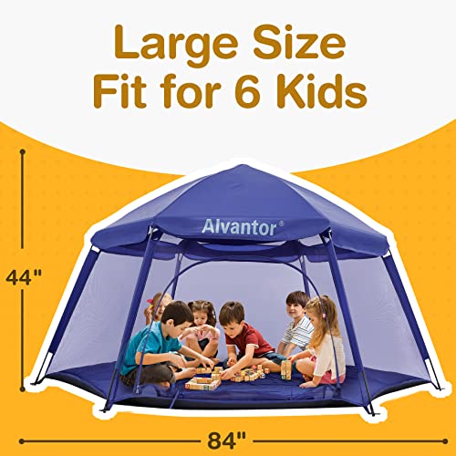 Alvantor Kids Tents Pop -Up Play Tent Tent Indoor Playhouse ao ar livre para bebês crianças crianças acampando playground Playpen Play quintal 7'x7'x44 H Navy Patent