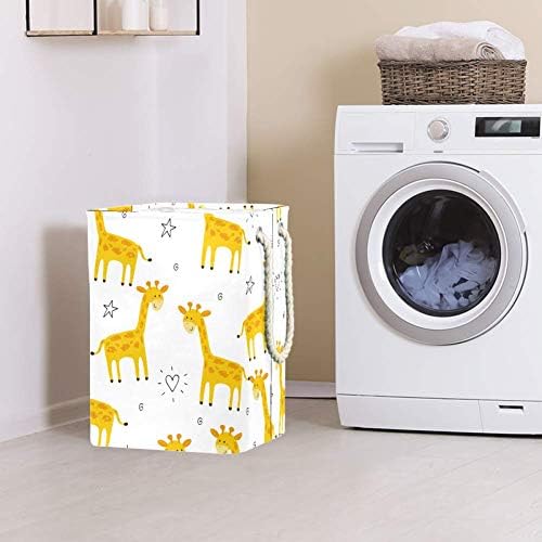 Indicultor de girafa fofa 300d Oxford PVC Roupas impermeáveis ​​cestas de roupas grandes para cobertores Toys de roupas no quarto