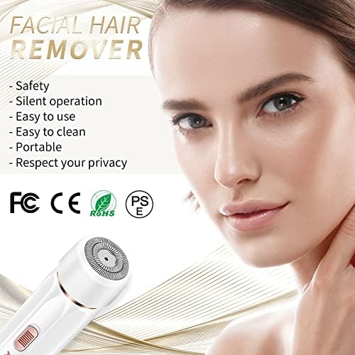 Remoção de cabelo facial para mulheres removedor de cabelo Perfeita Dollente, removedor e aparador recarregável USB, aparador de biquíni, removedor profissional de cabelo facial profissional e barbeadores de rosto para mulheres （BRANCO BRIVE