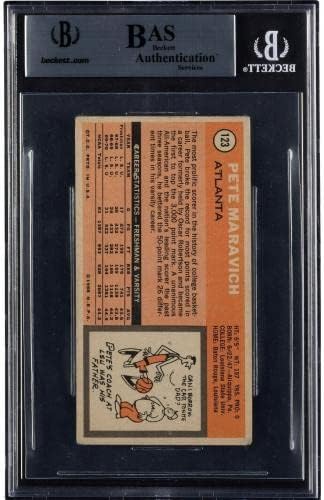 1970 Topps Pete Maravich assinou o novato autografado RC 123 BGS certificado Rare - Basketball Slabbed Rookie Cards