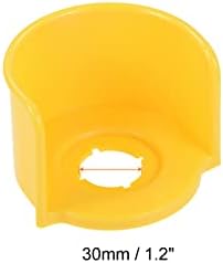Tampa de proteção contra protetora do protetor de parada de dois pés de dois pés de emergência, [para interruptor de botão] - 1,2 polegada/amarelo