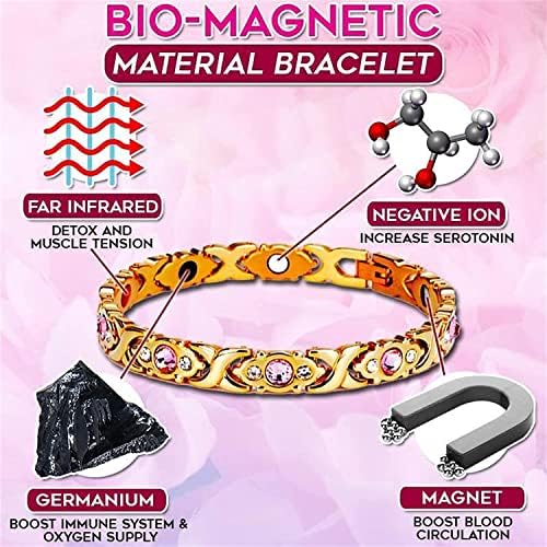Pulseira de revista de menopausa de terapia magnética, pulseira magnética para mulheres, bracelete de menopausa, braceletes bio-magnéticos de energia da saúde energética