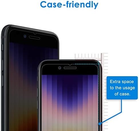 Protetor de tela de privacidade JETECH para iPhone SE 3 de 4,7 polegadas, filme de vidro com temperamento anti-espião, amigável para casos, 2-pacote