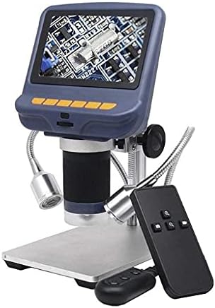 ZHUHW 220X Microscópio de estéreo digital eletrônico de mesa para reparo de solda com luz LED de tela de 4,3 polegadas