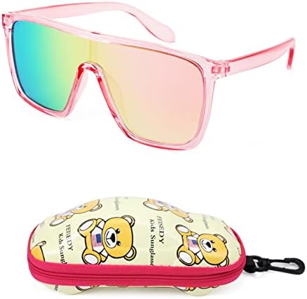 Óculos de sol infantis feisy para meninas moda meninos fofos adolescentes óculos de uma peça uv400 b2812