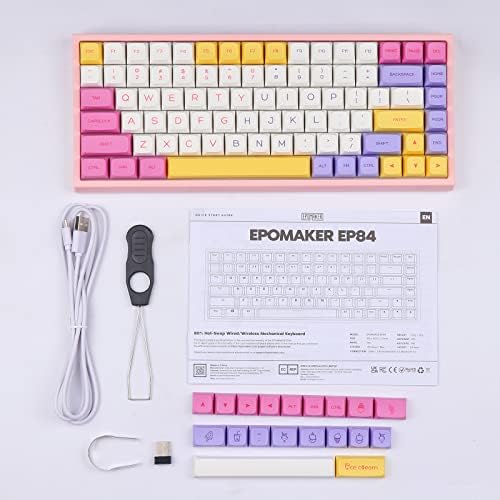 Epomaker EP84 Hot Swappable Gaming Teclado com TH21 Number Pad