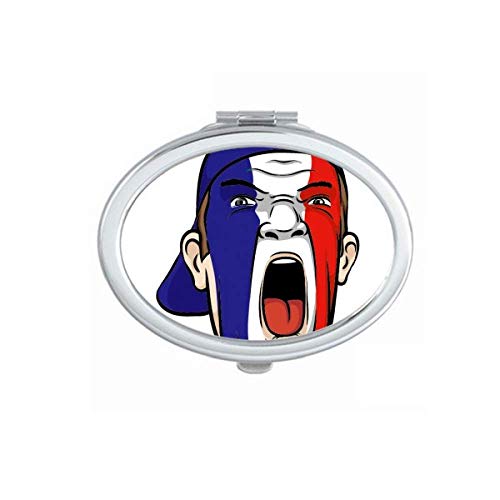 France Flag Facial Maquiagem Screang Cap espelho portátil dobra maquiagem de mão dupla lateral óculos