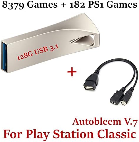 Plug & play Micro USB OTG CABO Flash aciona U-Disk Classic 128GB 8379 jogos + 182 para jogos PS1 31 Sistema