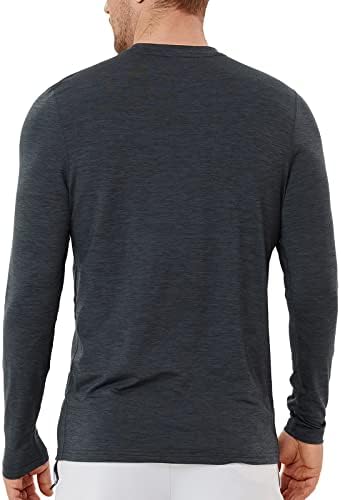Komprexx UPF 50+ Camisetas de tee de manga longa para homens Camisetas de sol de pescoço para homens para homens