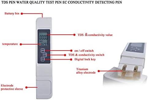 ZYJBM Portátil Digital 3 em 1 TDS/EC/Temp Medidor Aquário Aquário Qualidade Pureza Testador de condutividade Filtro de caneta Medição