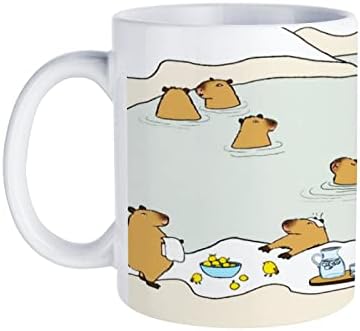 Engraçado Capybara Hot Springs Caneca Auto -Cuidado Domingo Capys Capybara Japonês Onsen Caneca Baby Capy Mug I Love Capybaras Capybara Amante caneca Feliz Dia das Mães Presentes de Crianças para Mãe Xmas 11oz