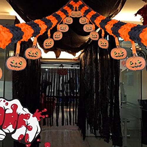 Halloween com pingente de papel de 3 metros com bar de 2 lados decorados de abóbora decoração de casa de retenção de bef
