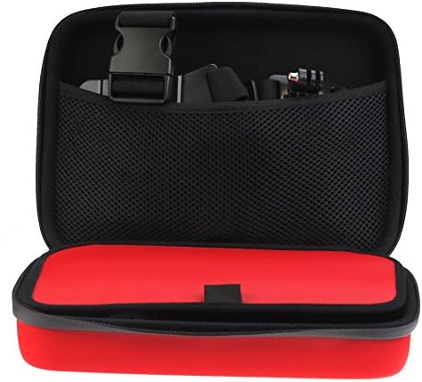 Navitech Red Red Hard Protective portátil portátil Case binocular compatível com a Nikon Monarch 10x30